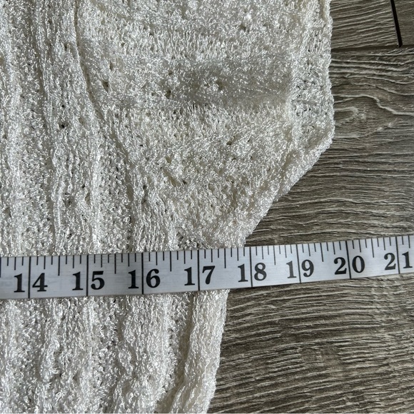 ANTEPRIMA Off-White Sparkle Knit Boxy Pullover Sweater - Size Medium - Picture 4 of 8